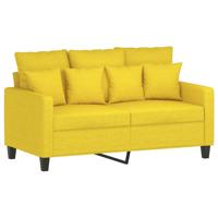 4-delige Loungeset met kussens stof lichtgeel - thumbnail