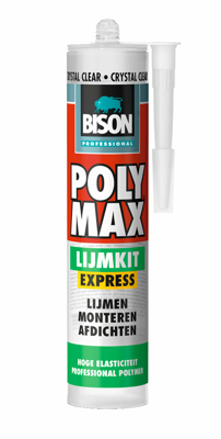 Bison Professional Poly Max® Lijmkit Express Crystal Clear Koker | 300 g - 1490919