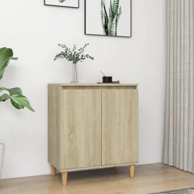Dressoir met houten poten 60x35x70 cm spaanplaat sonoma eiken Dressoir met houten poten 60x35x70 cm spaanplaat sonoma eiken