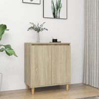 Dressoir met houten poten 60x35x70 cm spaanplaat sonoma eiken - thumbnail
