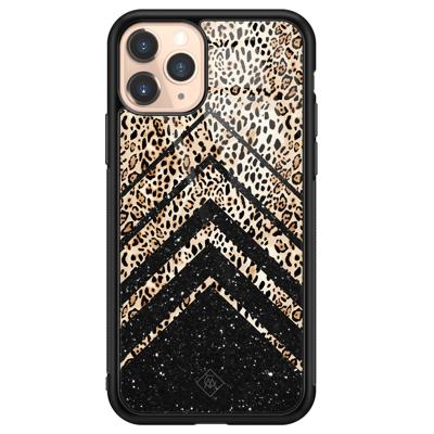 iPhone 11 Pro glazen hardcase - Chevron luipaard