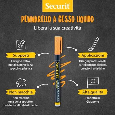 Krijtstift Securit SMA-100 rond ass 1-2mm blister à 7 stuks