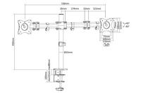 Digitus DA-90349 Monitor-tafelbeugel 2-voudig 38,1 cm (15) - 68,6 cm (27) Zwart Draaibaar, In hoogte verstelbaar, Kantelbaar, Zwenkbaar, Roteerbaar, Staand - thumbnail