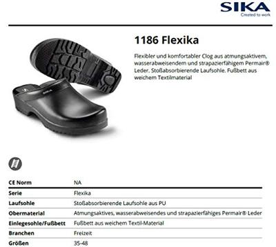 SIKA 1186 klomp flexika open hak zwart - maat 47 - 16.089.079.47