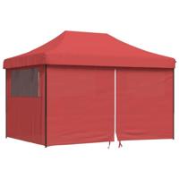 Partytent inklapbaar pop-up met 4 zijwanden bordeauxrood - thumbnail