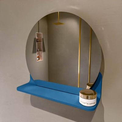 MONDIAZ SPOT spiegel rond 40cm met Spiegelplanchet kleur Jeans.