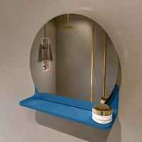 MONDIAZ SPOT spiegel rond 40cm met Spiegelplanchet kleur Jeans. - thumbnail