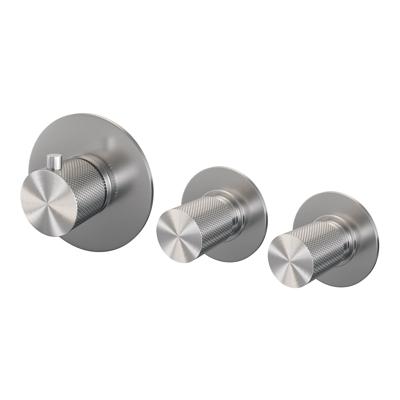 Brushed Carving thermostatische inbouw badkraan SET 01 met badvulcombinatie en handdouche