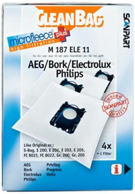Scanpart m187ele11 microfleece+ s-bag stofzak 4stuks