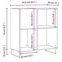 Platenkast 84,5x38x89 cm bewerkt hout zwart - thumbnail