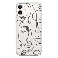 iPhone 12 transparant hoesje - Abstract faces - thumbnail