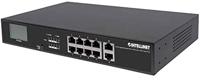 Intellinet 561303 8-Port Gigabit Ethernet PoE+ Switch met 2 RJ45-Uplink-poorten en LCD-scherm 130 W eindspan 19 inch rackmount zwart - thumbnail