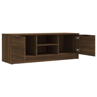 Tv-meubel 102x35x36,5 cm bewerkt hout bruin eikenkleur