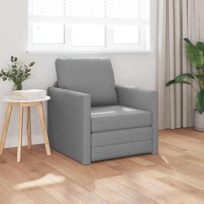 Vloerslaapbank met kussen Lichtgrijs 74 x 77 x 81 cm Stof