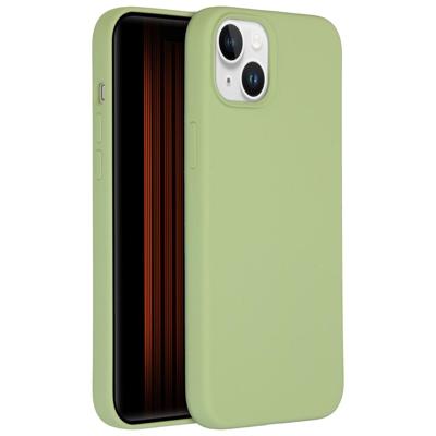 Accezz Liquid Silicone Backcover iPhone 15 Plus Telefoonhoesje Groen