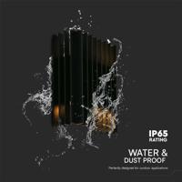 V-TAC VT-1189-B LED Moderne Wandlamp - Omhoog/Omlaag - IP65 Waterdicht - Zwarte Behuizing - 12W - thumbnail