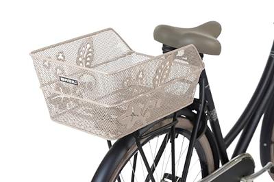 Basil Fietsmand cento flower achtermand 24 x 38,5 x 11 cm - nude metallic