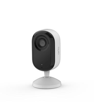 Arlo Essential 3 Indoor 2K, WiFi-binnencamera voor huisdieren, nachtzicht, tweerichtingsaudio, lenssluiter, 2 witte camera's