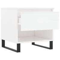 Salontafels 2 st 50x46x50 cm bewerkt hout hoogglans wit - thumbnail