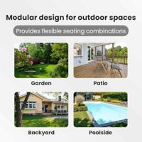 Tuinbankenset met kussen 10 pcs Zwart Aluminium - thumbnail