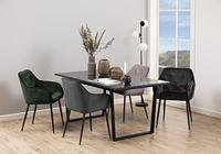 Bendt Eettafel 'Per' Marmerlook, 160 x 90cm, kleur zwart - thumbnail