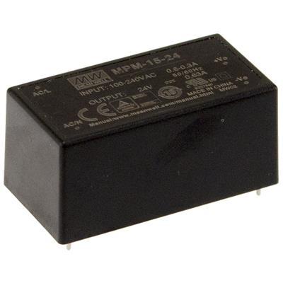 MEAN WELL MPM-15-15 AC/DC-printnetvoeding 15 V/DC 1 A 15 W