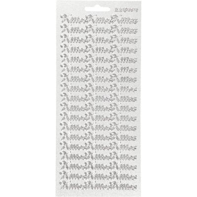 Creativ Company Stickers, kiitos, vel 10x23 cm, zilver, 1 vel