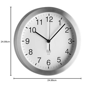 TFA Dostmann 98.1091.02 Wandklok Zendergestuurd 25 cm x 4 cm Aluminium (mat) TFA Dostmann 98.1091.02 Wandklok Zendergestuurd 25 cm x 4 cm Aluminium (mat)