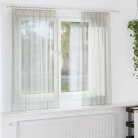 VidaXL Gordijnen voile met roedezakken 2 st lichtgrijs - thumbnail