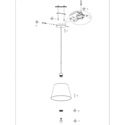 Steinhauer HanglampStresa met 50cm zilvergrijze kap - 9887ST