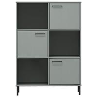 Boekenkast met metalen poten OSLO 90x35x128,5 cm hout grijs - thumbnail