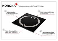 Korona DENISE Analyse-personenweegschaal Weegbereik (max.): 180 kg Zwart - thumbnail