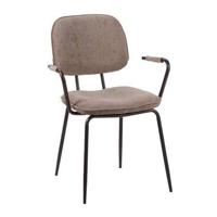 Bronx71 Velvet eetkamerstoel Jethro taupe - thumbnail