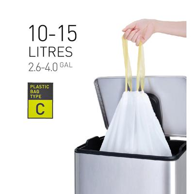 Afvalzak eko mdpe type c trekb 45x50cm 10-15l wit | 6 stuks
