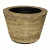 Rotan Drypot Streep grote plantenmand 38x36cm - thumbnail