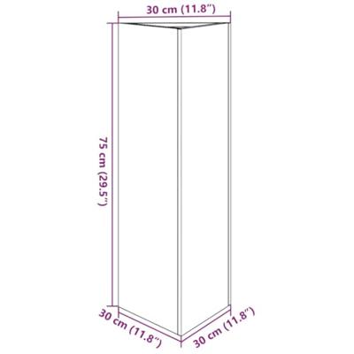 Plantenbak driehoek 30x26x75 cm staal zwart