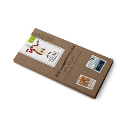 Krak Chocolade - Hibiscus/Vanille - Witte Chocolade Krak Chocolade - Hibiscus/Vanille - Witte Chocolade