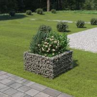 Gabion plantenbak verhoogd 90x90x50 cm gegalvaniseerd staal - thumbnail