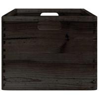 VidaXL Houten kist met handvatten 40x30x23 cm massief grenenhout zwart - thumbnail