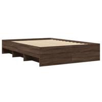 Bedframe zonder matras bewerkt hout bruin eikenkleur 120x190 cm - thumbnail