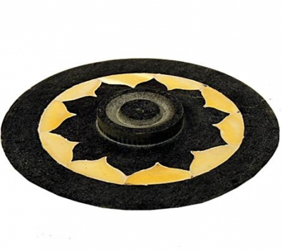 Wierookbrander lotus zeepsteen - 10x1.2 - Zeepsteen - Zwart - Geel (2 stuks) - L
