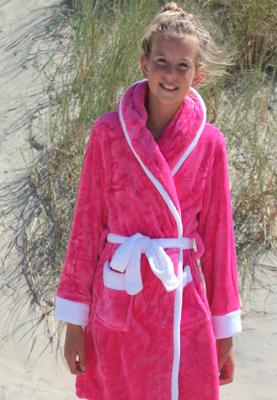 Little Pink-white badjas / Kinderbadjas met capuchon - S (5-6 jaar)