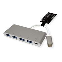 ROLINE USB 3.2 Gen 1 Hub, 4-voudig, type C aansluitkabel met 1 PD Port - thumbnail