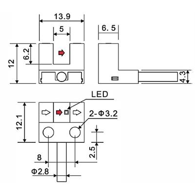 TRU COMPONENTS Vorklichtsluis SK-205NA-W TC-10329316 L-type Lichtschakelend, Donkerschakelend 5 - 24 V/DC 1 stuk(s)