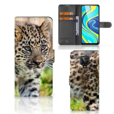 Xiaomi Redmi Note 9 Pro | Note 9S | Telefoonhoesje | Met pasjeshouder | Baby Luipaard