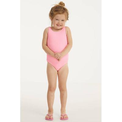BEACHWAVE baby girls badpak met textuur neonroze BEACHWAVE baby girls badpak met textuur neonroze