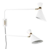 Zuiver Wandlamp 'Double' 2-lamps, kleur Wit - thumbnail