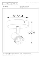 Lucide KIANTI - Plafondspot - Ø 10 cm - 1xGU10 - Taupe - thumbnail