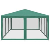 Partytent met 10 mesh zijwanden 6x4 m HDPE groen - thumbnail