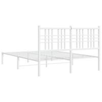 Bedframe met hoofdbord metaal wit 120x200 cm - thumbnail